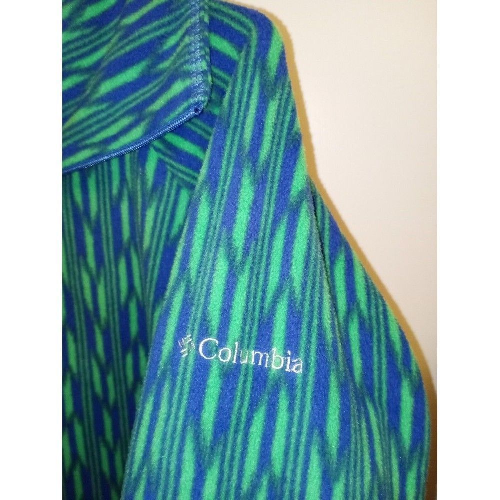 Columbia Glacial Fleece 1/4 Zip Jacket Pullover women's Size LG Green/Blue - Picture 3 of 3